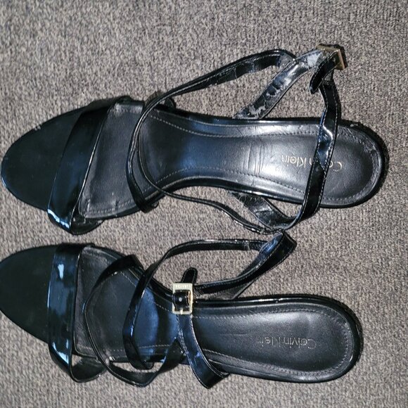 COPY - Calvin Klein Black Wedge Strappy Sandals 2.5" Heel - Picture 12 of 12